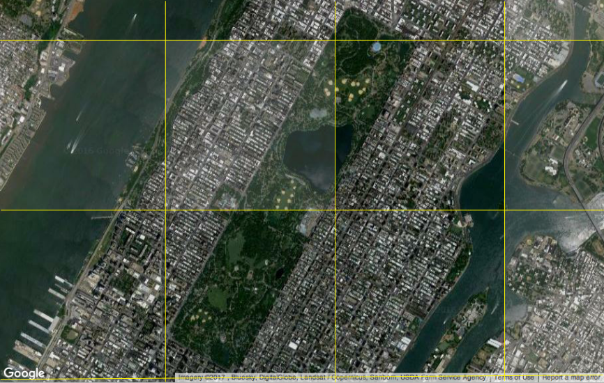 Central Park Area Map - Grid Highlight